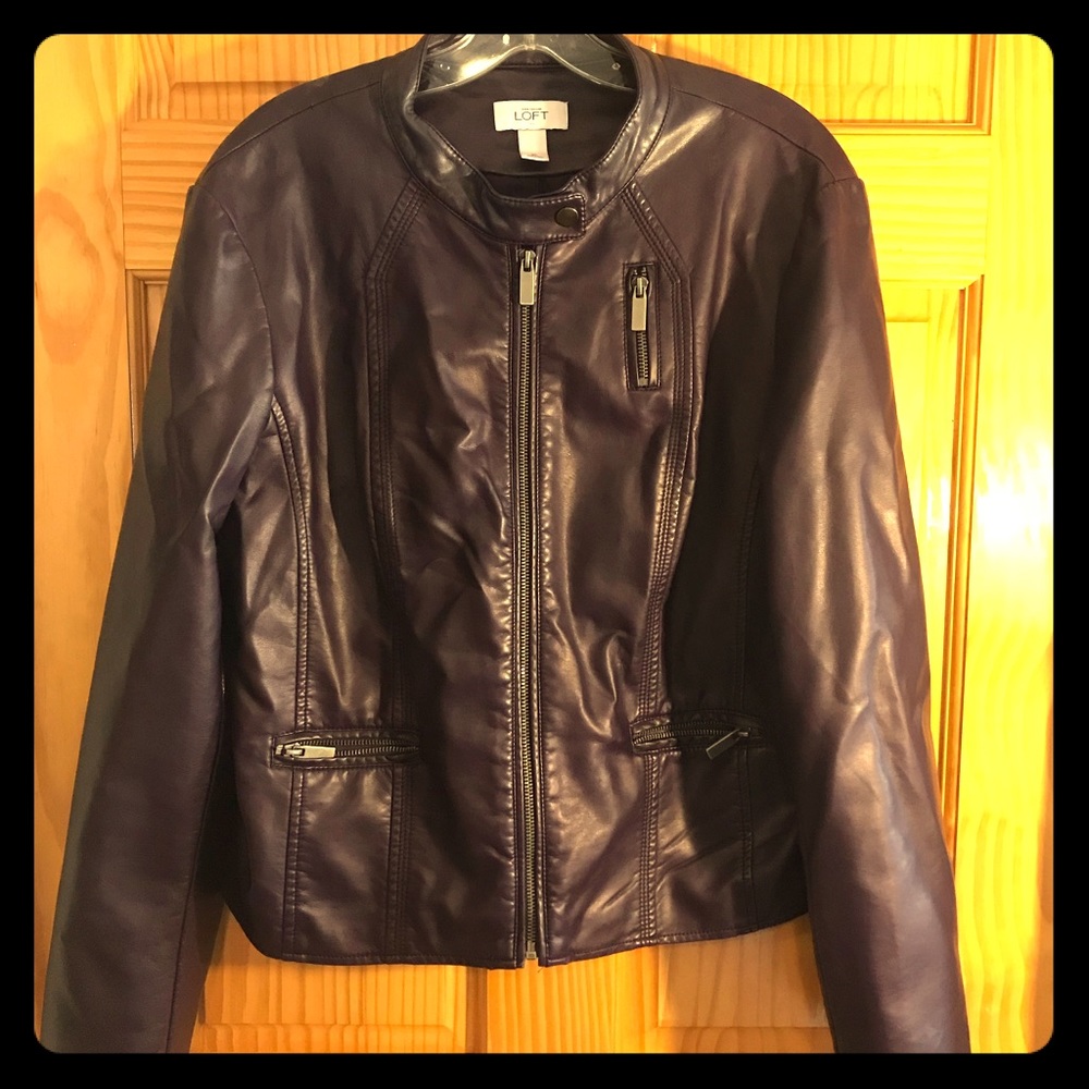 Loft Purple Leather Jacket
